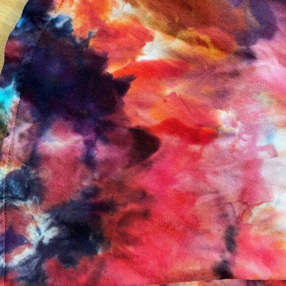 Girls Ice Dyed Skater Dress - Tie Dye Mandala Dark Hand-dyed (Kid's Size 10) - Picture 5 of 10